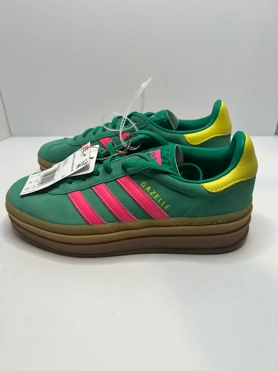 Adidas Gazelle Bold W Green Pink Yellow Suede Leather Sneaker Women’s US 7 - Picture 2 of 8